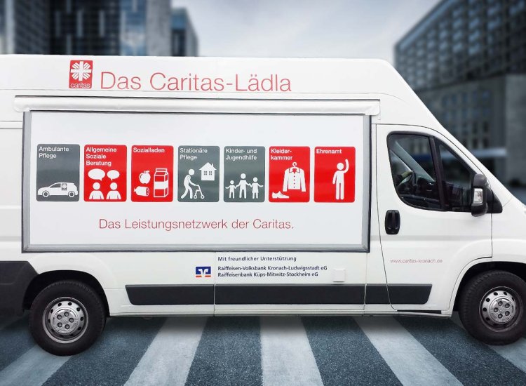 Caritas Fahrzeugbeschriftung