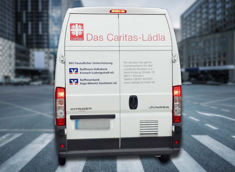 Caritas Fahrzeugbeschriftung