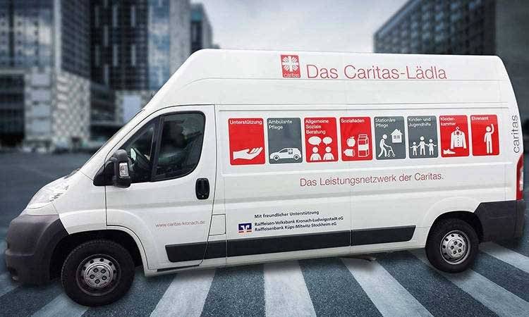 AS-DESIGN Referenz: Caritas - Fahrzeugbeschriftung für Caritasverband Kronach