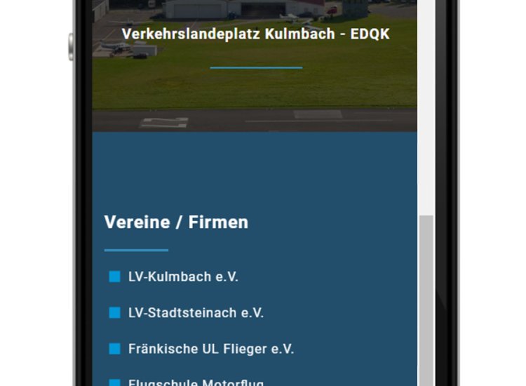Kulmbach Flugplatz Webseite